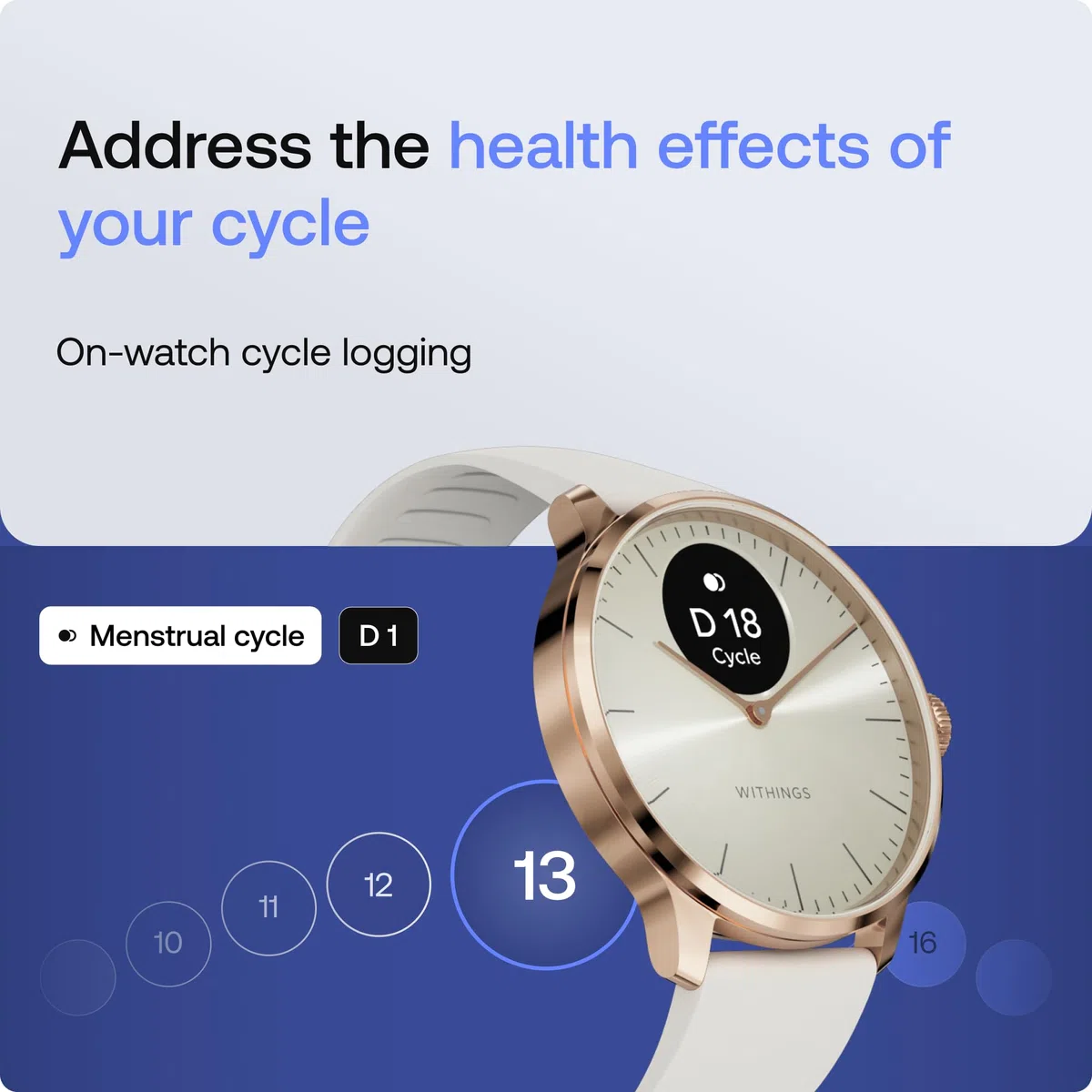 Withings ScanWatch Light – Hybrid Smartwatch, 24/7 Herzüberwachung, Aktivitätstracking, Zyklusverfolgung, Schlafüberwachung, Connected GPS, 30 Tage Akkulaufzeit, Android & Apple kompatibel