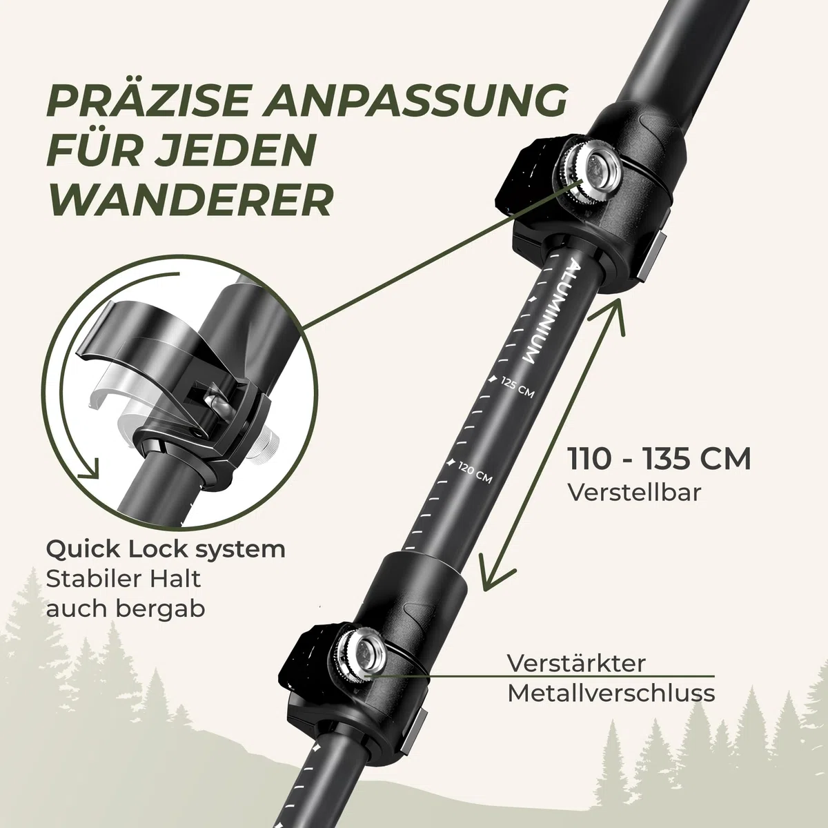 Wanderstöcke Teleskop [Carbon oder Aluminium] - Nordic Walking Stöcke Damen/Herren Ultraleichte - Trekkingstöcke Einstellbar mit Natürlich Kork Griff