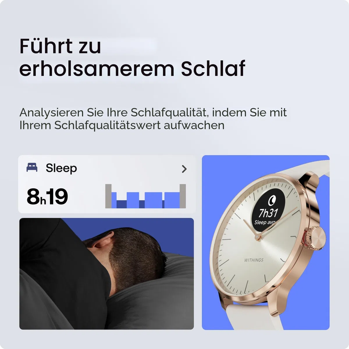Withings ScanWatch Light – Hybrid Smartwatch, 24/7 Herzüberwachung, Aktivitätstracking, Zyklusverfolgung, Schlafüberwachung, Connected GPS, 30 Tage Akkulaufzeit, Android & Apple kompatibel