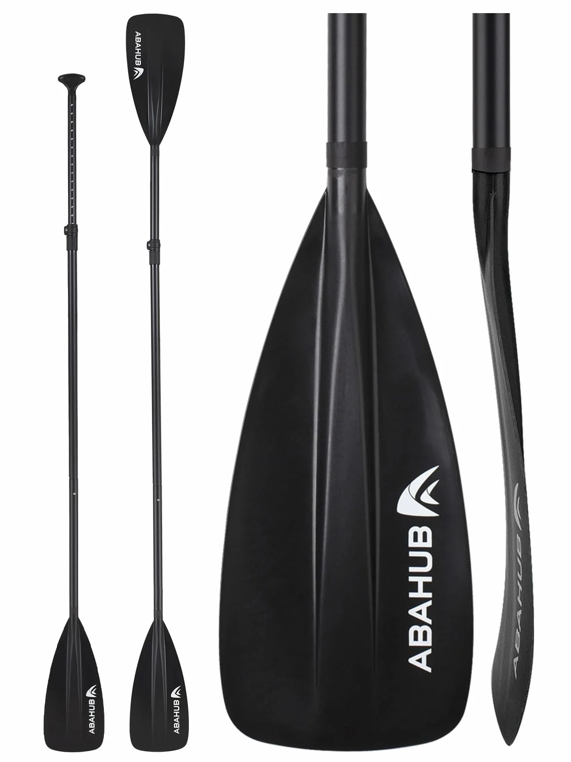 Abahub 2 in 1 Sup Kajak Paddel Aluminium Einstellbares Stand Up Paddle für Paddleboard, Aluminiumlegierung PU-beschichtete Schaft Kunststoff Nylon Klinge