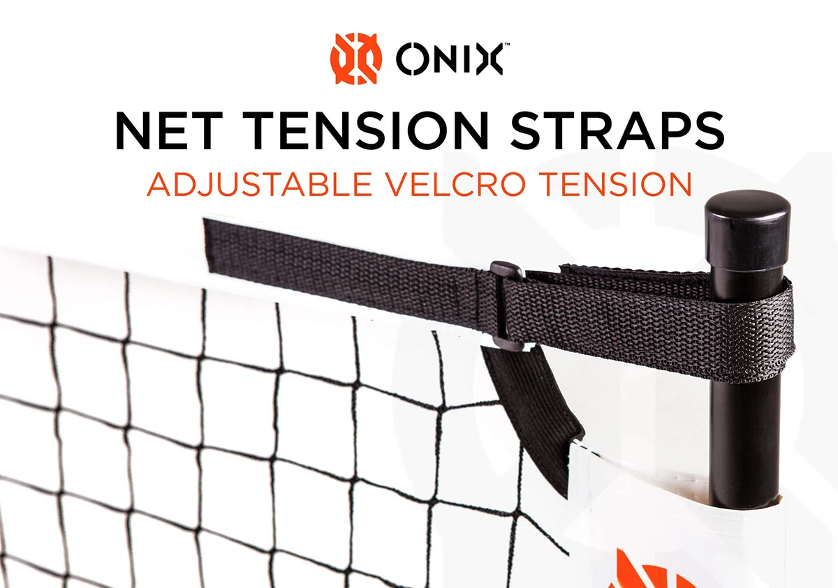 ONIX Pickleball Netz, 2-in-1 tragbares Netz und Übungsnetz-Set, inkl. Tragetasche mit Rollen, Weiß