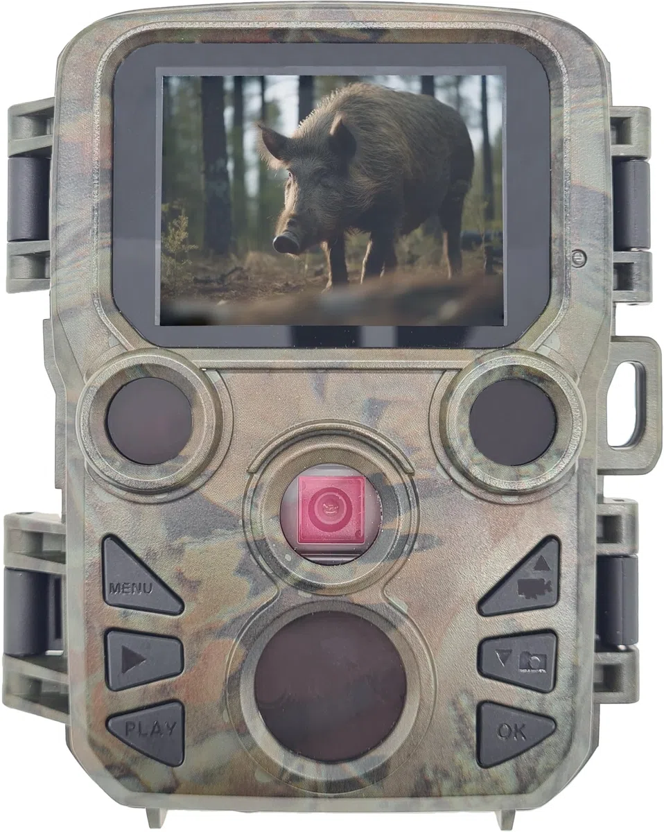 Berger + Schröter Mini 12MP Wildkamera bis 32 GB Full HD PIR Bewegungsmelder 850nm Black-LEDs Video und Tonaufnahme Nachtaufnahmen IP54 Wasserdicht