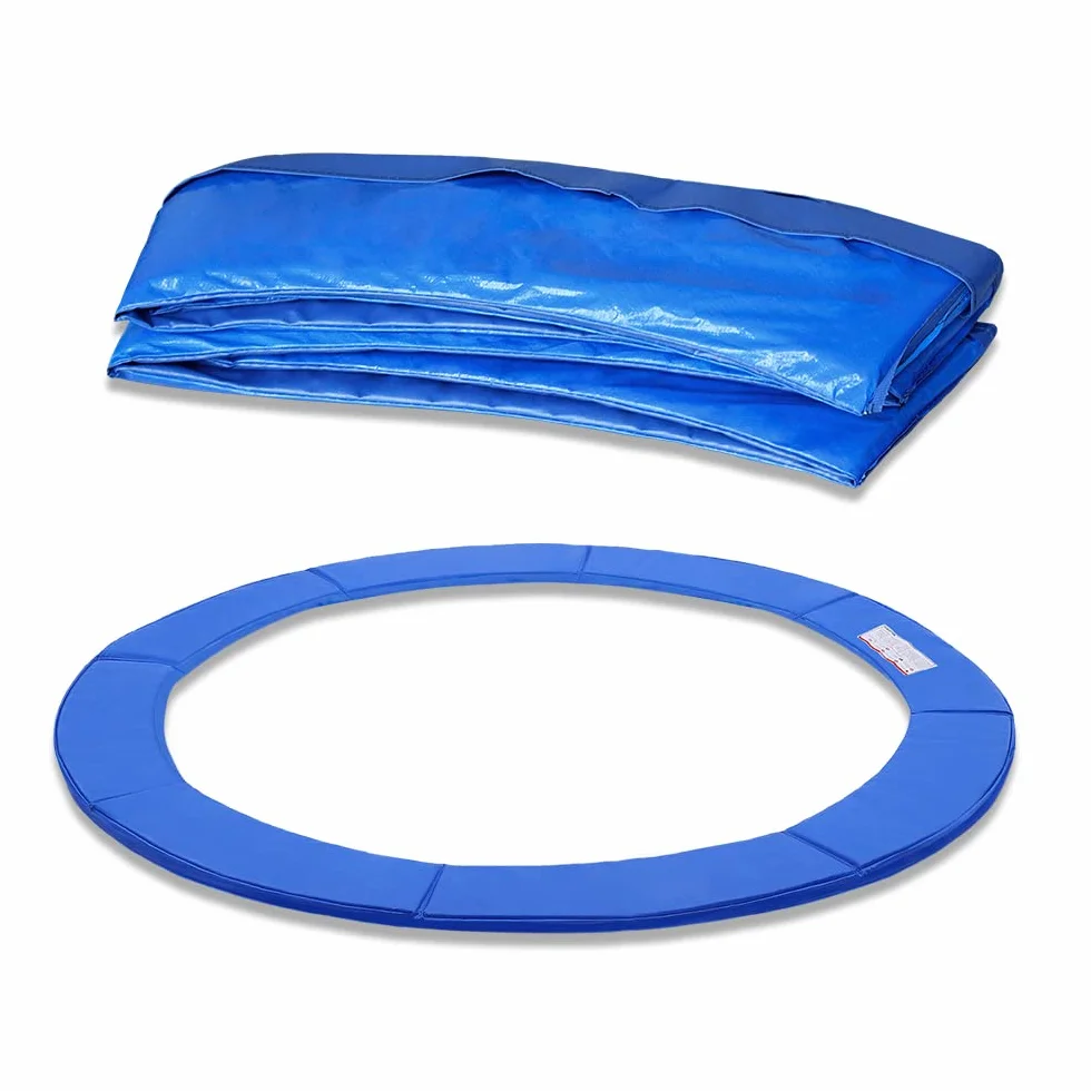 UISEBRT Trampolin Randabdeckung Ø 244cm 305cm 366cm Federabdeckung UV-beständig Reißfest Randschutz Trampolinzubehör Sicherheitsmatte Blau