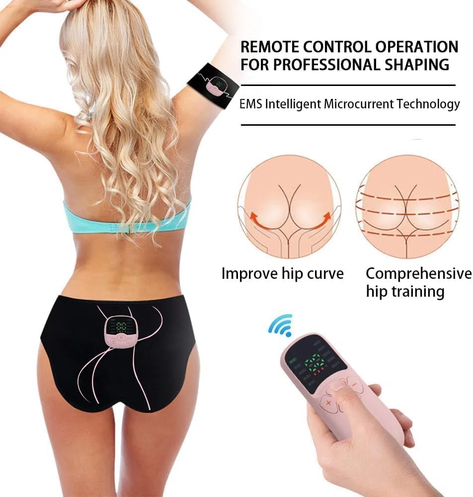 EMS Gerät für Gesäß- und Hüfttraining, Elektrischer Gesäßtrainer mit 2 Muskelstimulator für Arme und Beine, Smart EMS Trainingsgerät für Formen und Straffen der Gesäßmuskeln, 10 Modi & 30 Intensitäten