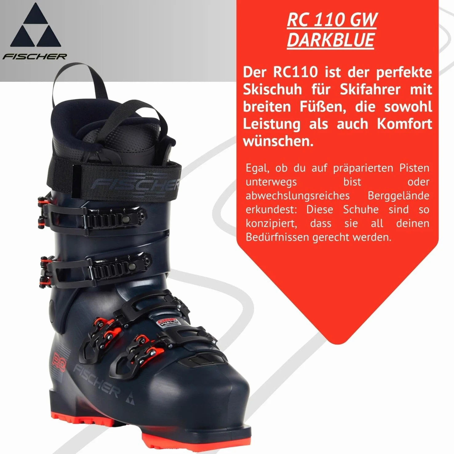 Fischer Skischuhe Skistiefel Alpinskischuhe Alpin-Skistiefel Alpinstiefel RC One 11.0 - Flex 110 - Modell 2024 - On Piste Allmountain - für fortgeschrittene bis Gute Fahrer