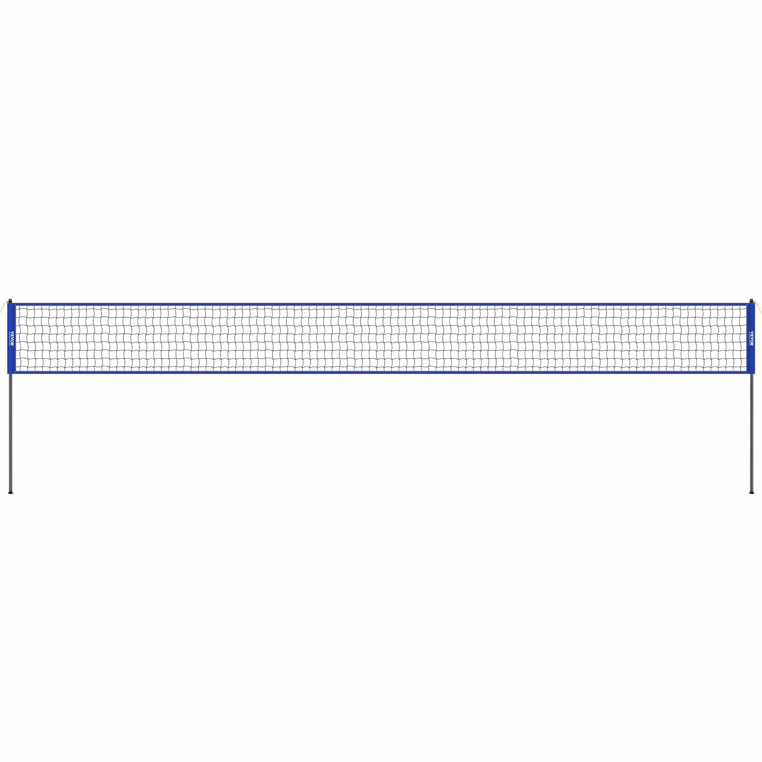 VEVOR Höhenverstellbares Volleyballnetz Set, 9,7 x 2,4 m Tragbarer Beachvolleyball-Netz, Blau Faltbar Mit Volleyball & Tragetasche, Für Garten, Strand