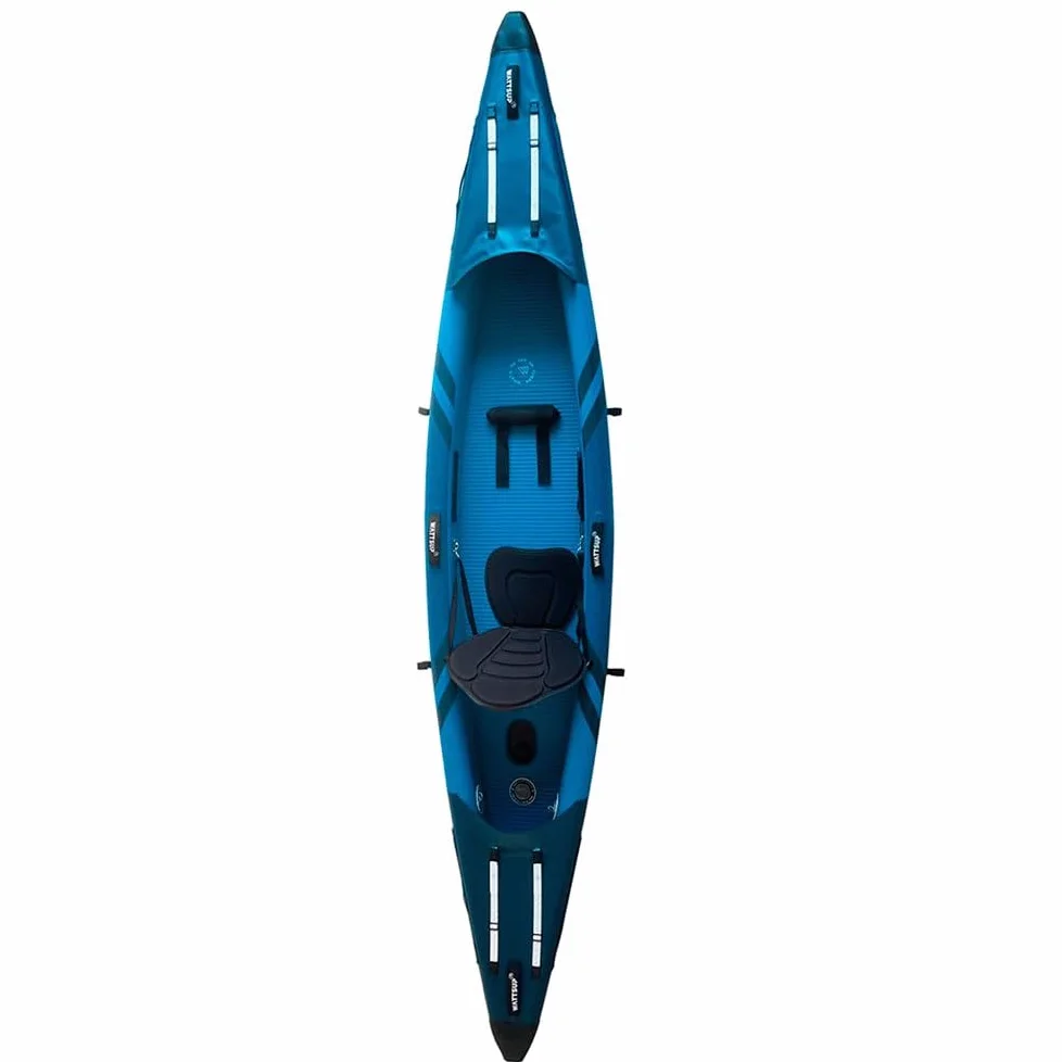 Aufblasbares Kajak Wattsup Torpedo 1-Sitzer – 365 x 72 cm (12' x 28) – Dropstitch – max. 180 kg – Komplettpaket – alle Niveaus