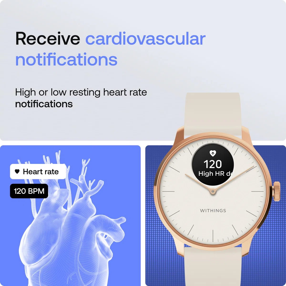 Withings ScanWatch Light – Hybrid Smartwatch, 24/7 Herzüberwachung, Aktivitätstracking, Zyklusverfolgung, Schlafüberwachung, Connected GPS, 30 Tage Akkulaufzeit, Android & Apple kompatibel