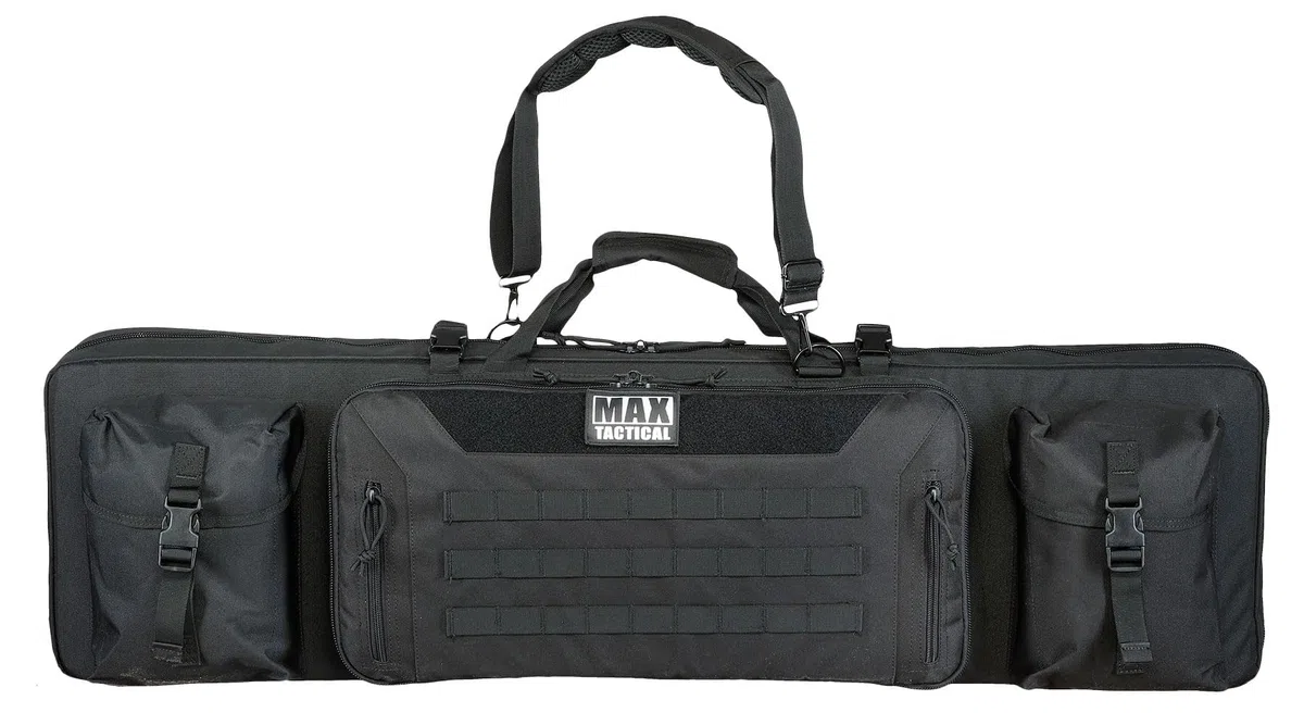 Heavy Duty Deluxe Gewehrtasche – Single & Double Rifle Bag, taktisches Langwaffen-Futteral gepolstert mit Seitenfächern & Wabenschaum, für Zubehör
