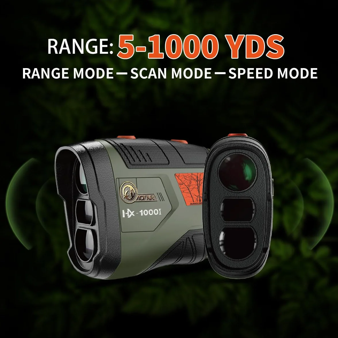 AOFAR HX1000 Entfernungsmesser Jagd & Bogenschießen, 1000Y Winkel- & Horizontalentfernung, Entfernung, Scan und Geschwindigkeitsmodus, kostenlose Batterie-Geschenkpaket, wasserdicht, 6X Vergrößerung