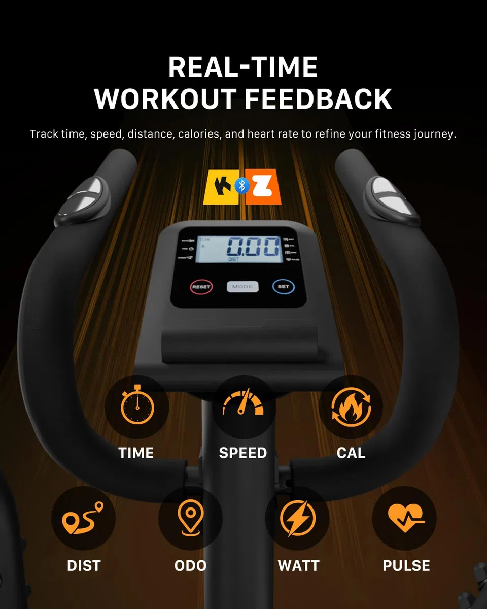 Crosstrainer Für Zuhause, Aeriflo S100 Magnetischer Ellipsentrainer Mit Bluetooth & App, 16 Widerstandsstufen, LCD-Display & Transportrollen, Ultraleiser Crosstrainer Für Cardio-Training