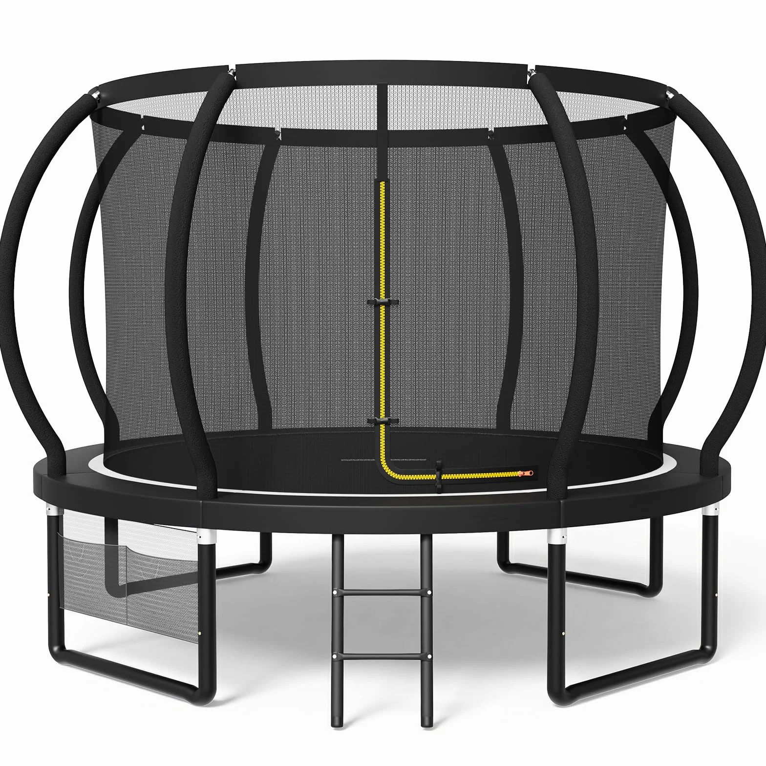 Devoko Trampolin Outdoor Ø 228/305/366/427/488 cm, GS-Zertifikat, Kindertrampolin Gartentrampolin mit Sicherheitsnetz, Rundes Riesentrampolin mit Leiter und Schuhbeutel