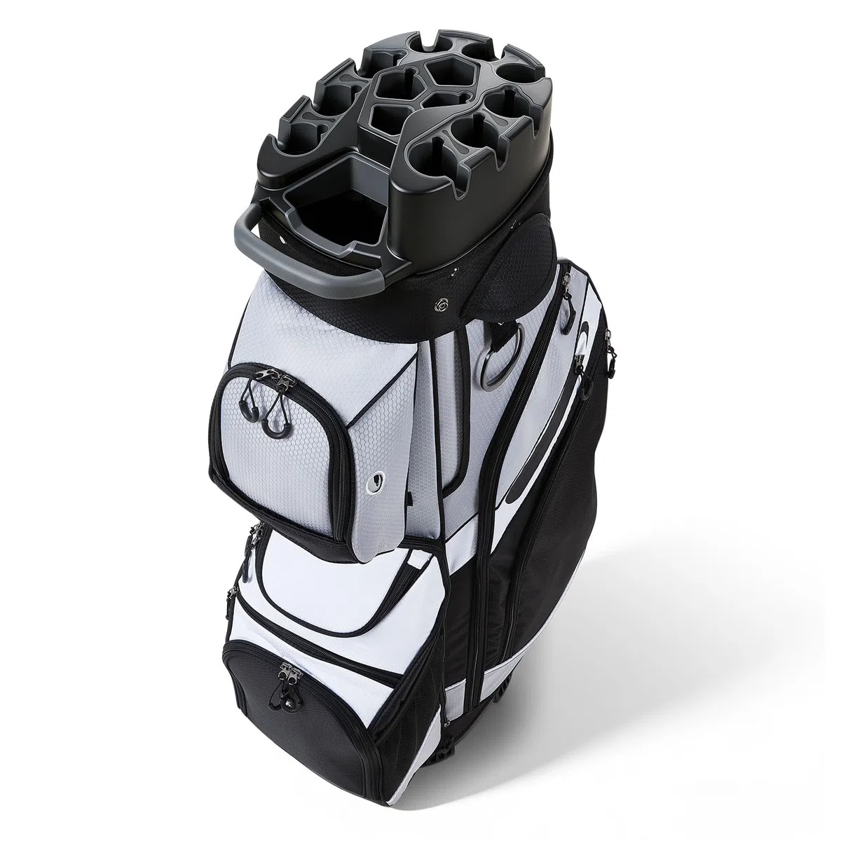 VEVOR Golftasche mit 14-fache Durchgehenden Schlägerfächern Tragegriffen Stautaschen Schultergurt Regenschutzhaube Leichtgängigen Reißverschlüssen Golfbag aus Strapazierfähigem 500D Polyester