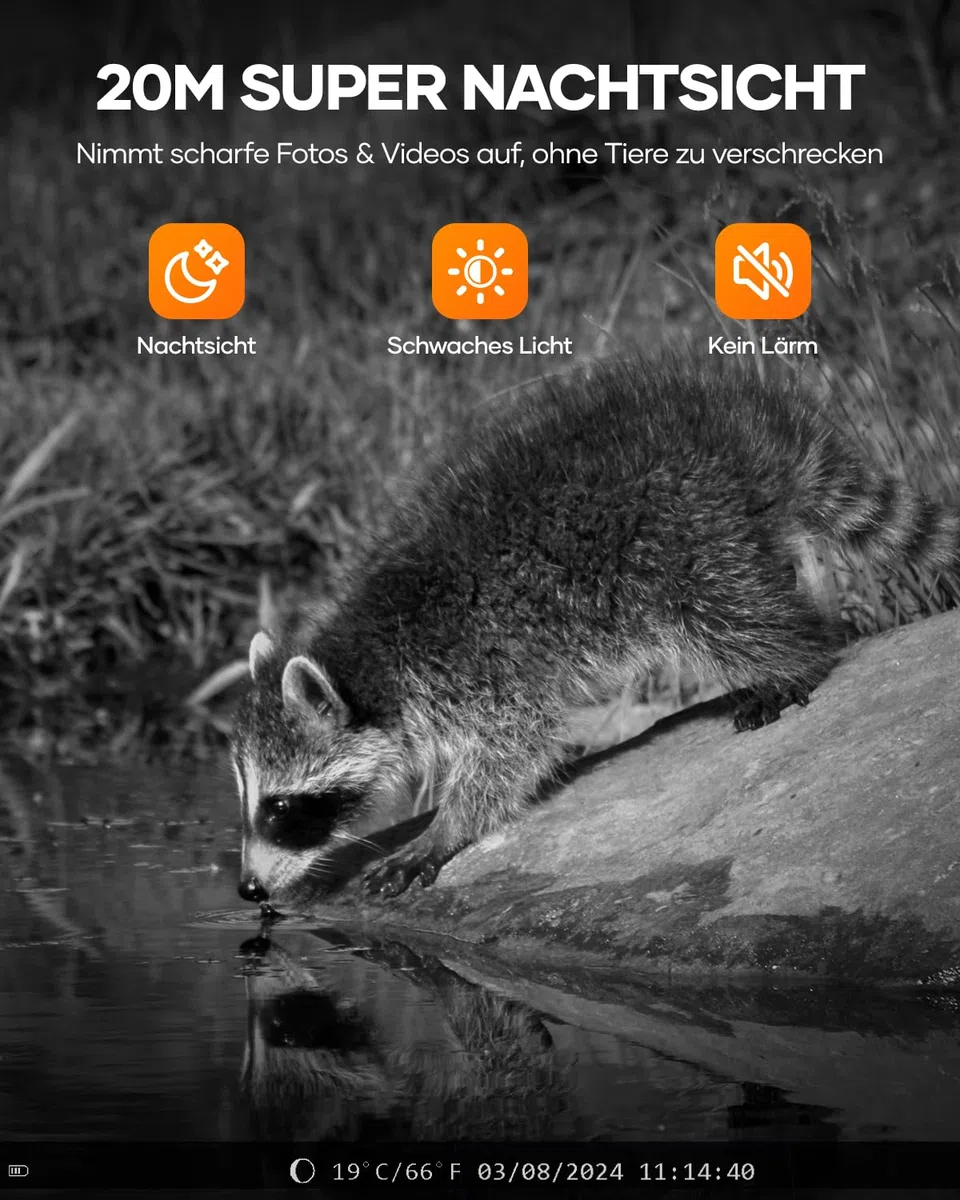 Assark Wildkamera mit Handyübertragungs-App,WLAN Solar Wildtierkamera mit Nachtsicht Bewegungsmelder,48MP 30fps Wiederaufladbare 2000mAh Lithium-Batterie, 0,2S Auslöser, IP66 Wasserdicht