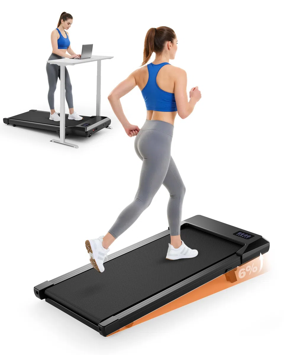 Superun Walking Pad max 159 KG/136 KG, Laufband für Zuhause mit Trainingsmodus, Leise Laufband Schreibtisch mit App und virtuellen Laufstrecken. Vor Ort erlebbar