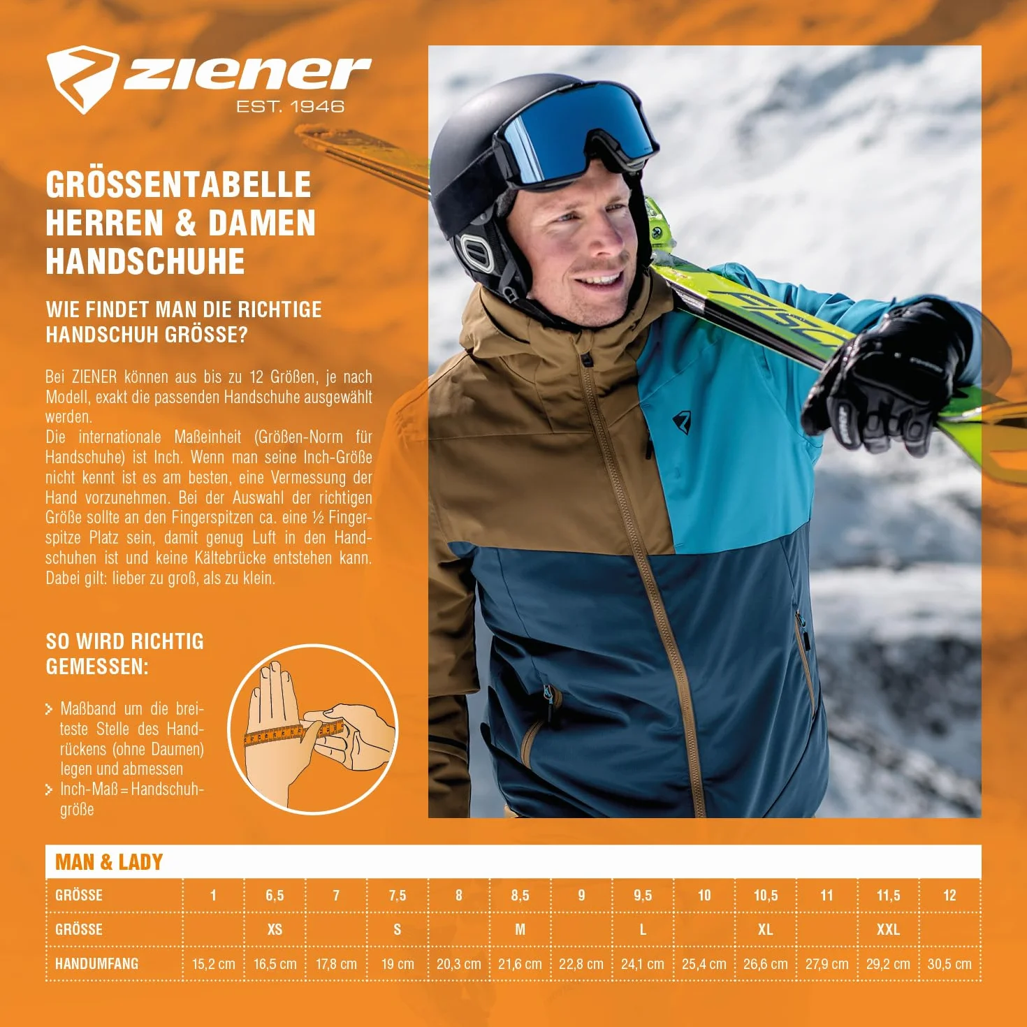 Ziener GEZIM Ski-Handschuhe wasserdicht atmungsaktiv