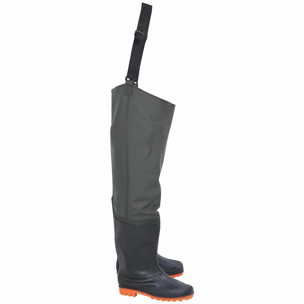 vidaXL Watstiefel, Hüftstiefel für Angler Landwirte, Anglerstiefel Wasserfest Verstellbar, Fischerstiefel Wathose, Dunkelgrün Gr. 42