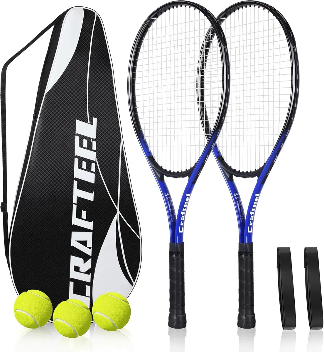 68,6 cm Tennisschläger 2er Set Familie Anfänger 27 Zoll Tennisschläger Set für Outdoor Freizeit Sport Spiel
