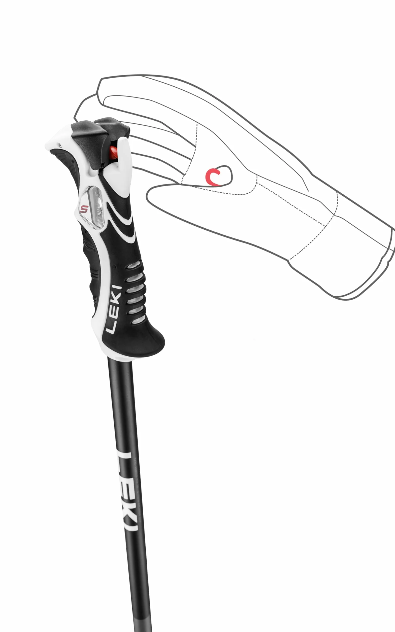 LEKI Bold LITE S Stöcke 2025 Dark Anthracite/Bright red/Black