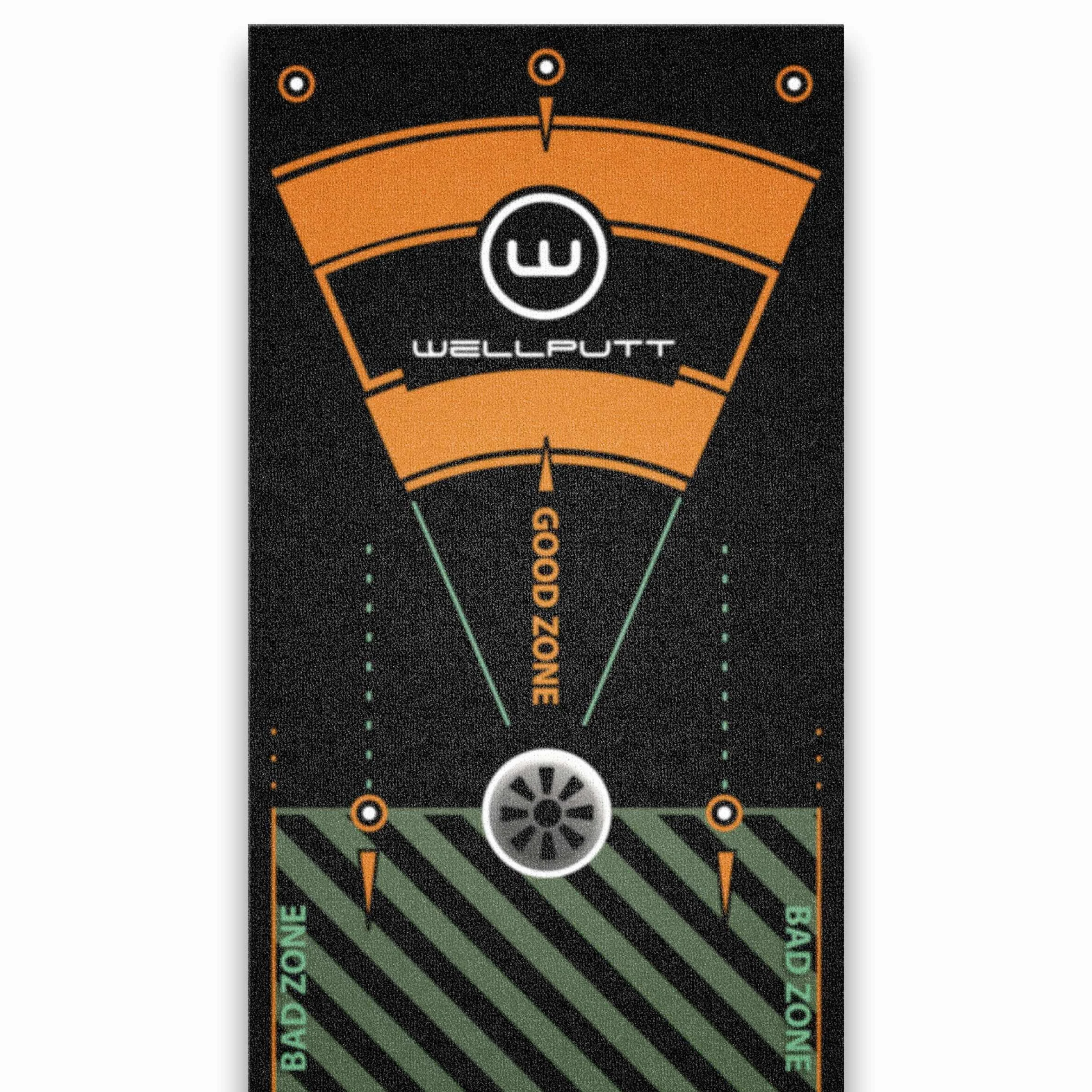 WELLPUTT - Puttingmatte Golftraining - 4m schwarz