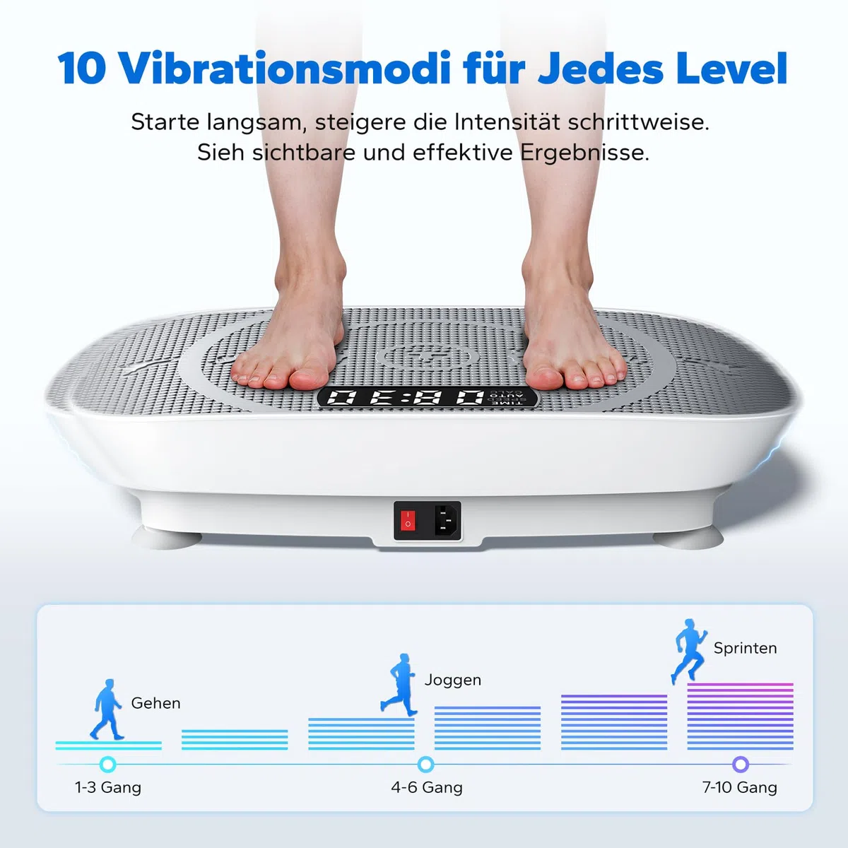 MERACH Vibrationsplatte, Leise und Kompakte Vibrationsplatte für Körperformung und Entspannung mit Komfortabler Silikonpad, LED-Display und Fernbedienung