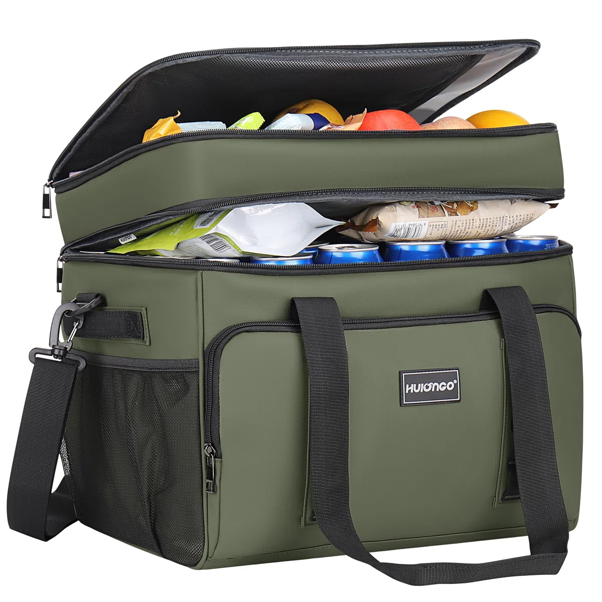 Hulongo Kühltasche Isoliert Kühltasche Wasserdicht Picknick Doppel-Thermotasche für Camping, Reisen, Lebensmittelgeschäft Einkaufen & Angeln, 42L