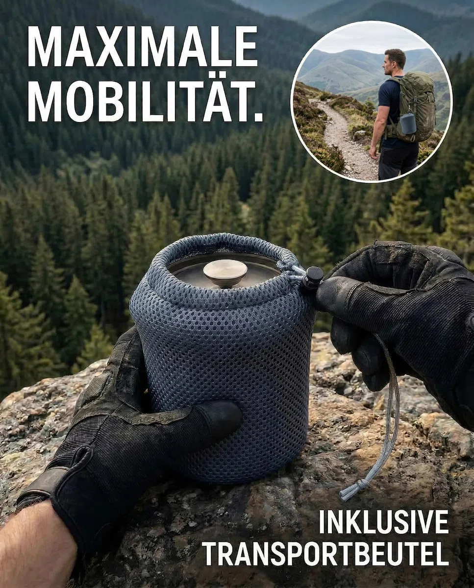 Titan French Press Topf 750ml - Ultraleicht & Robust - Präzisionsfilter, Kompakt & Hitzebeständig - Camping Kaffeekocher für Bushcraft, Trekking & Outdoor - Titan Kochgeschirr