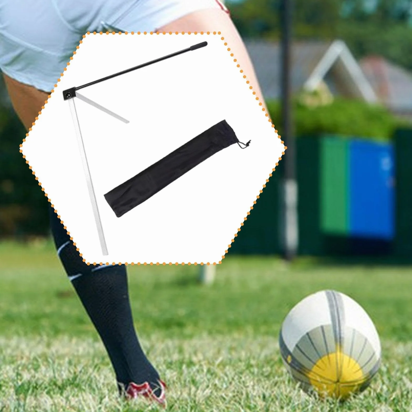 Oshhni Football Kicking Tee Field Goal Place Kicks Halter Verstellbarer Metallfaltbar Rugby -Übungsstand für Anfänger Erwachsene