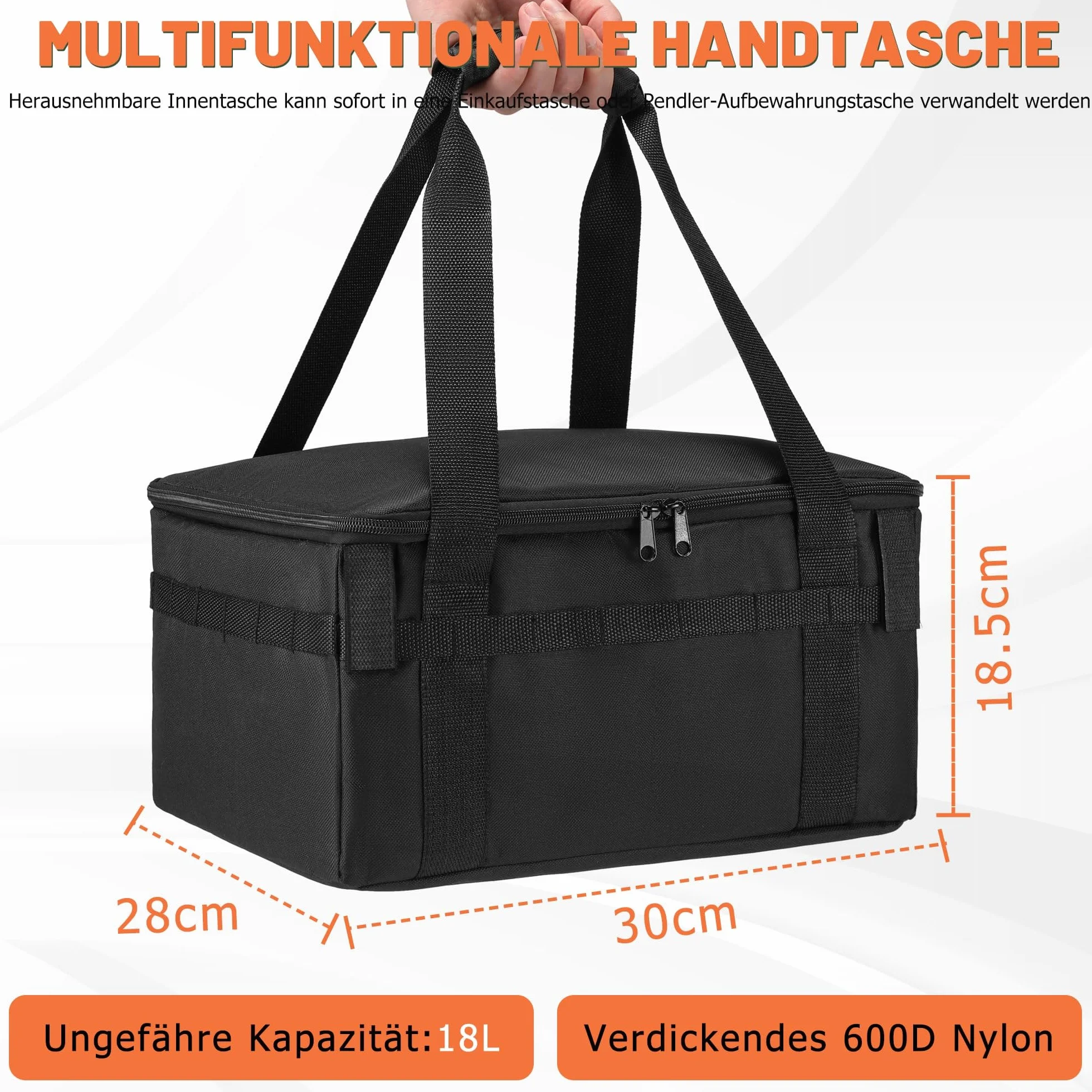 CDYWD Fahrradkorb Hinten für Herren & Damen, Groß Abnehmbar Fahrradkorb Gepäckträger mit Herausnehmbarer Innentasche, Hinten Fahrrad Korb Schulranzen für Ebike, Mountainbike, Citybike, Cruiser