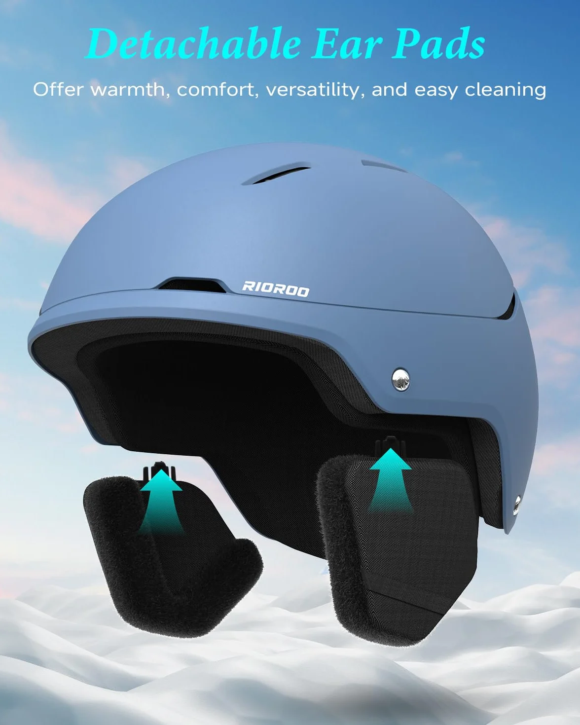 Skihelm, Skihelme Herren Damen Jugendliche Größenverstellbar,Warme Flusen-Ohrpolster Snowboardhelm,Leichter Ski Helm mit Verstellbarem Belüftungssystem,Kompatibel mit Einer Skibrille