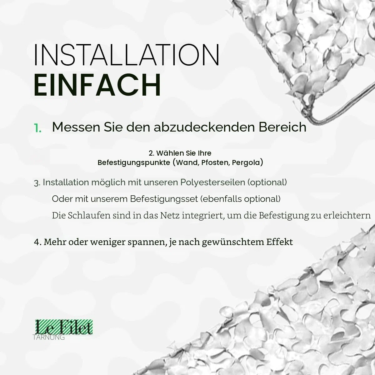 Tarnnetz weiß robust Sonnenschutz UV-Schutz Terrasse Pergola Garten