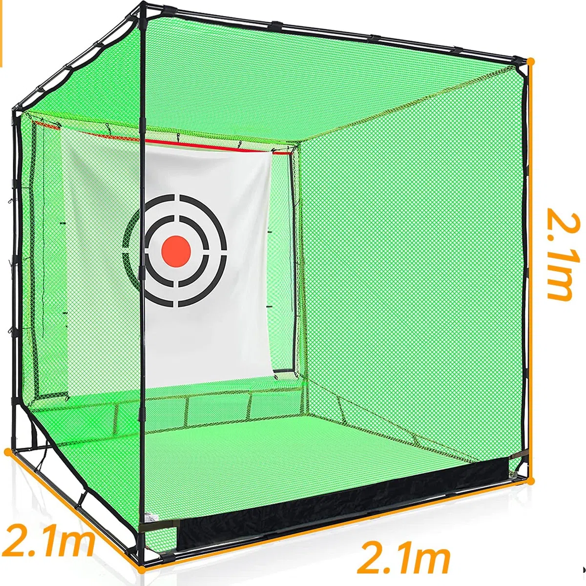 Kapler Golf Übungsnetz 2,1 x 2,1 m: Stabiles Golfnetz mit Stahlrahmen für Garten & Indoor, Schlagnetz für Driving & Chipping Training