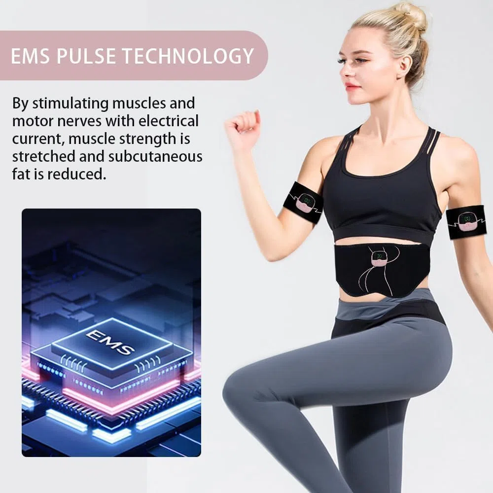 EMS Gerät für Gesäß- und Hüfttraining, Elektrischer Gesäßtrainer mit 2 Muskelstimulator für Arme und Beine, Smart EMS Trainingsgerät für Formen und Straffen der Gesäßmuskeln, 10 Modi & 30 Intensitäten
