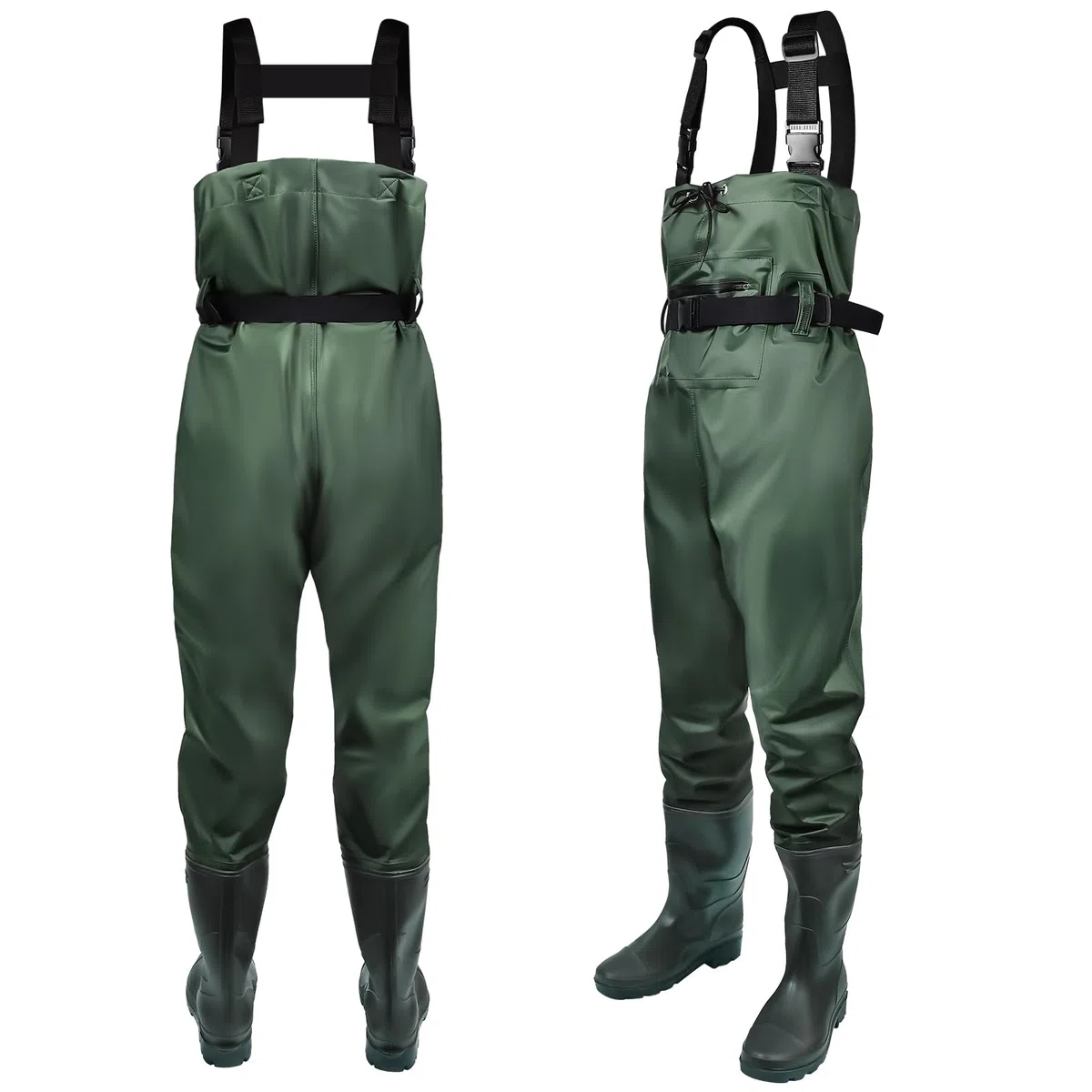 IEEILULU Wathose Herren Damen, Nylon Anglerhose mit Stiefel, rutschfest wasserdichte Watthosen Atmungsaktive Wathose mit Stiefeln, Watstiefel Hose für Sport Angelliebhaber