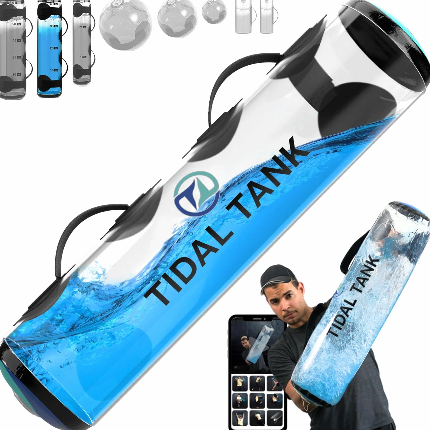Tidal Tank Aquabag statt Sandsack Trainings-Powerbag mit Wassergewicht, Ultimatives Rumpf- und Gleichgewichtstraining, von 3kg bis 30kg