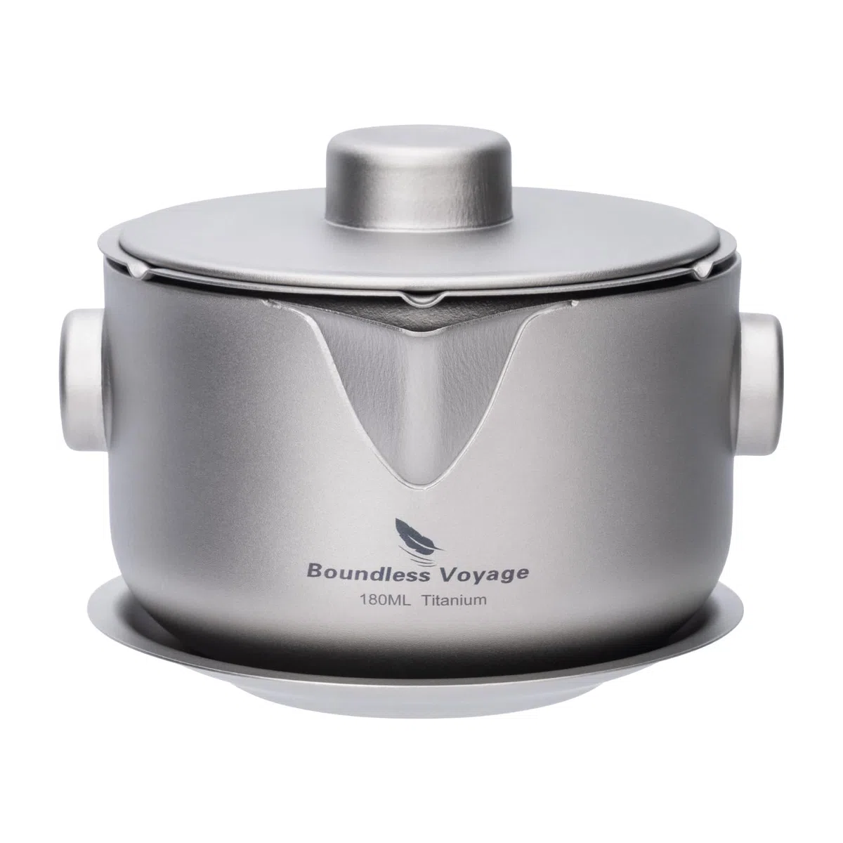 Boundless Voyage Doppelschichtiger Teebereiter aus Titan mit Filterdeckel, ultraleichte Teekanne, Verbrühschutz, Kaffeetasse, Trinkgeschirr für Camping, Reisen, Büro (Ti3136D-Teekanne)