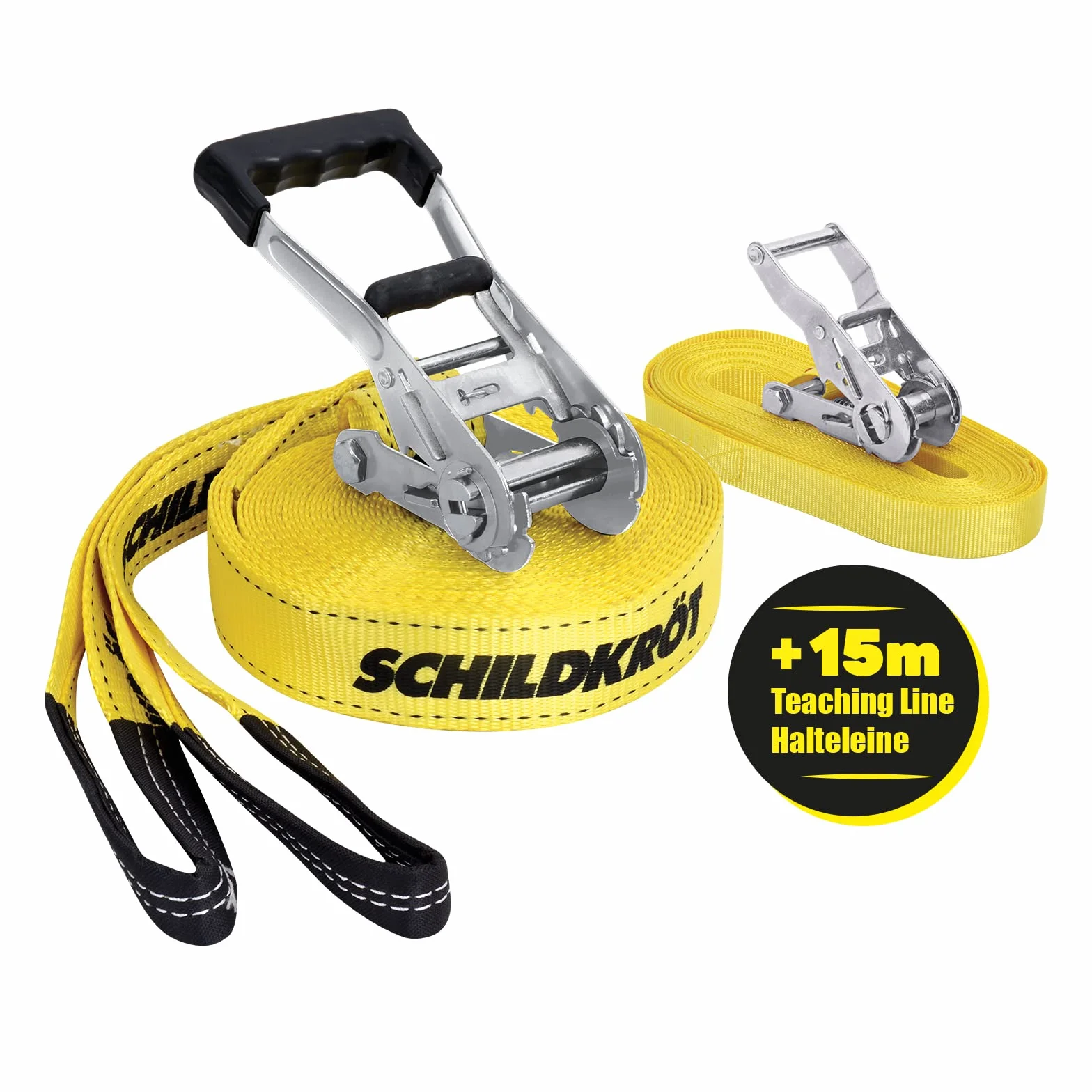 Schildkröt Fun Sports Slackline 15m, 5cm breit, inkl. Teaching Line, Balance-Spiel für Kinder, keine Farbe