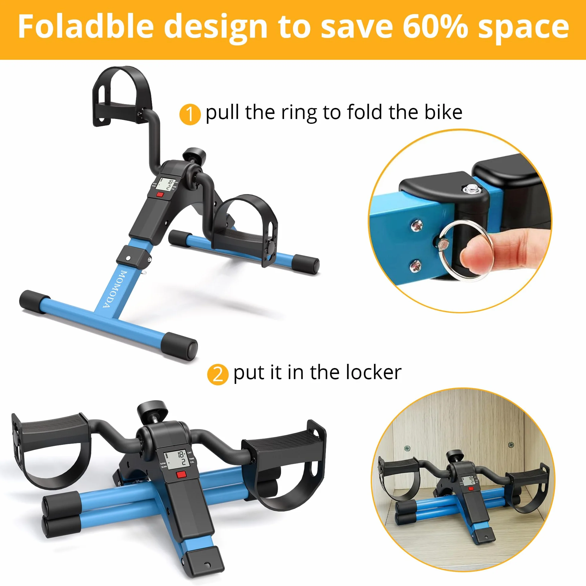 Mini Fahrrad Pedal Trainer für Arm- und Beintrainer Heimtrainer mit LCD-Monitor
