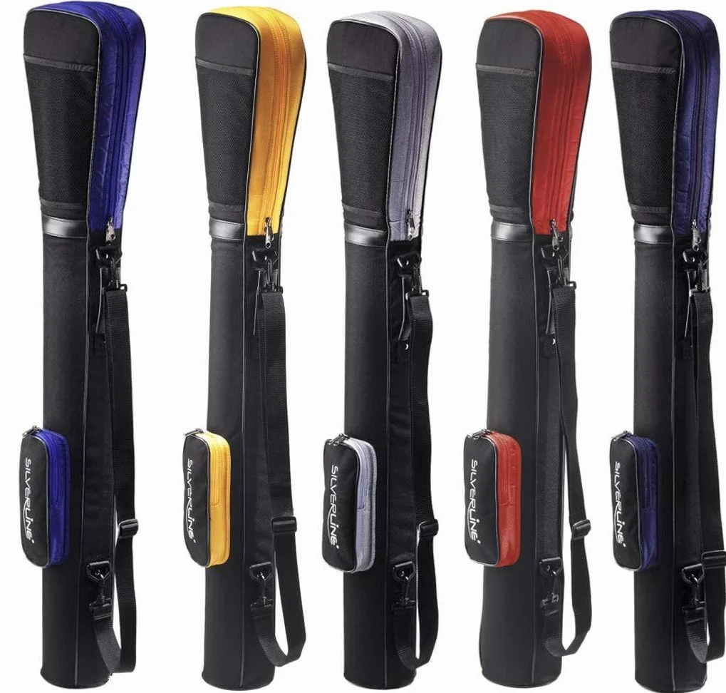Golftasche / Pencilbag / Reisebag / Rangebag / Pistolbag / Tragebag mit integrierter Schutzhaube und Außentasche in Farbe: schwarz - navy