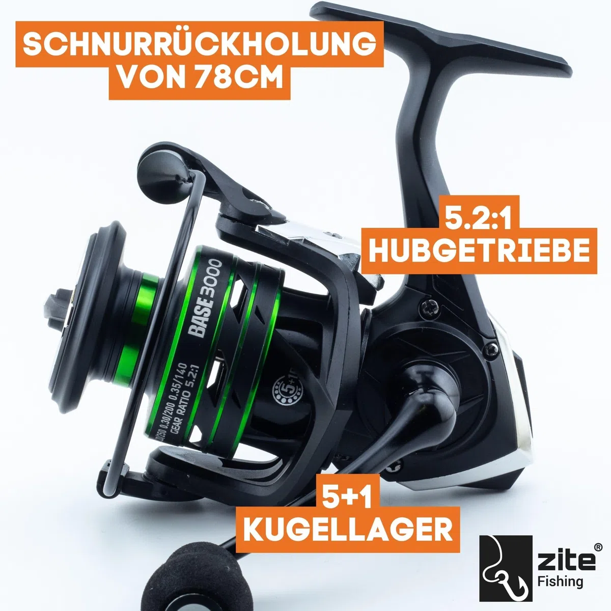Zite Fishing Inzite Base Stick Rutenserie | Spinnrute Barsch Zander Hecht Rute aus 24T Carbon in 225 cm 255 cm& 5–85 g | Angelrute zweiteilig mit Eva Griff Hakenöse & Futteral Angelruten Angeln