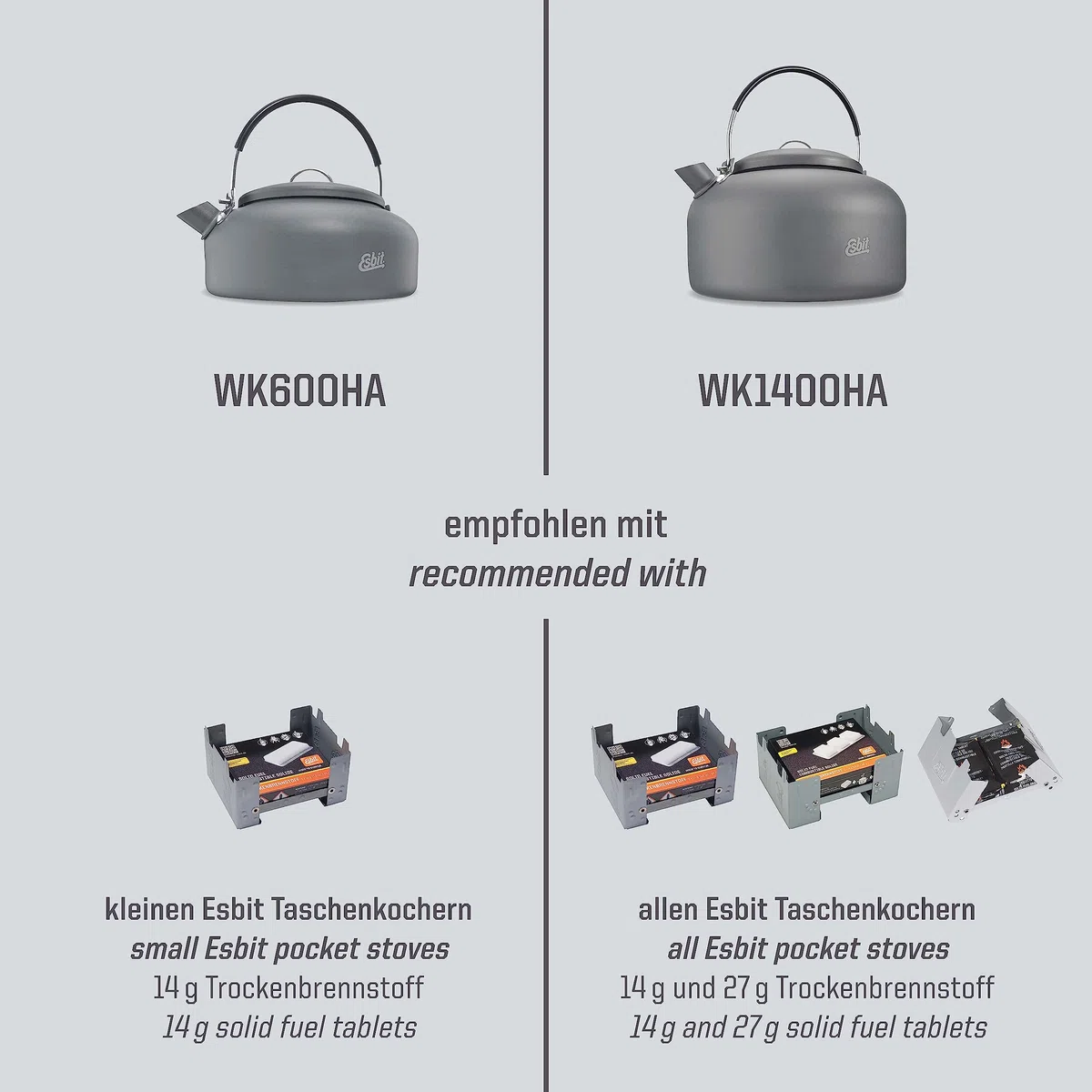 Esbit Wasserkessel - Camping Wasserkocher - 1400 ml Fassungsvermögen - aus hartanodisiertem Aluminium - mit klappbarem Haltegriff