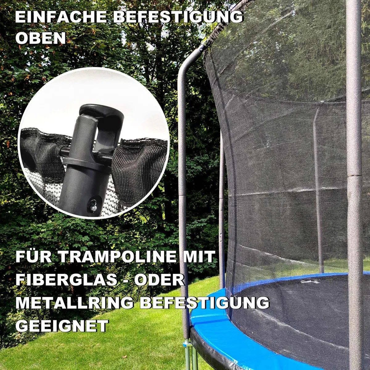 Trampolin Sicherheitsnetz Ø 183 185 244 250 275 277 300 305 335 337 366 370 396 400 427 430 457 460 487 490 (FGIS) Ersatzteile Netz Schutznetz Ersatznetz Gartentrampolin Outdoor