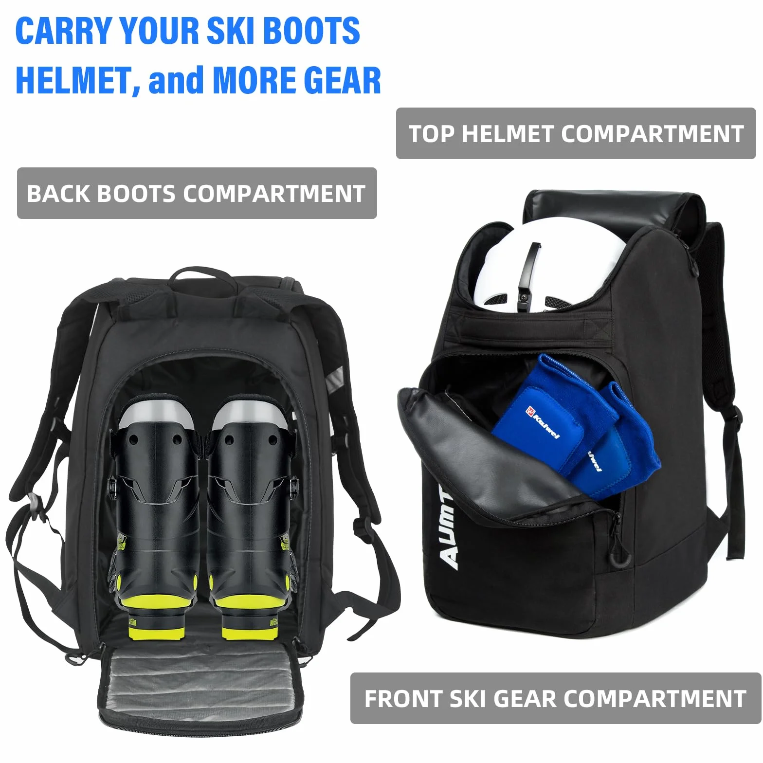 AUMTISC Skirucksäcke Stiefeltasche Skischuhtasche Skirucksack Skischuhrucksack Skitasche Skischuh Helmtasche Helmrucksack Skihelmtasche