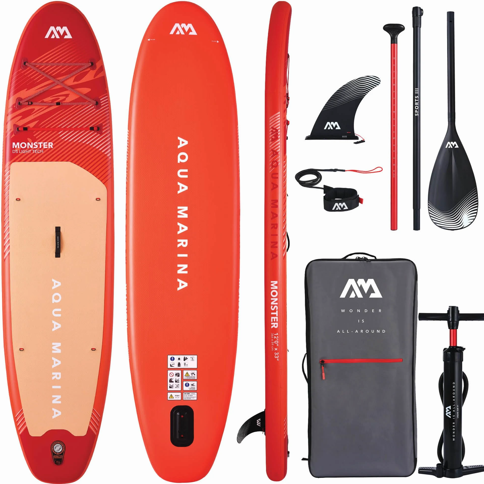 Aqua Marina rundum aufblasbares Stand-Up-Paddleboard-Paket
