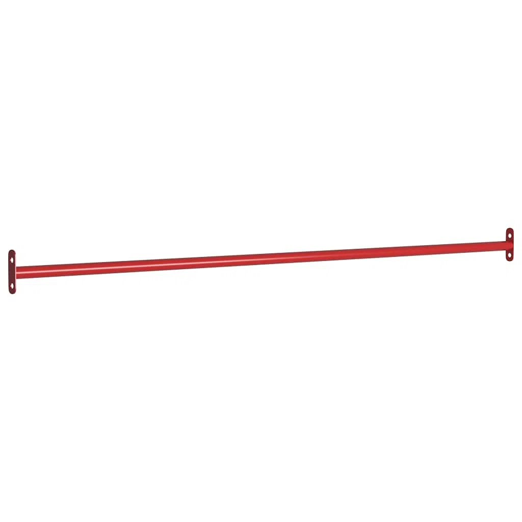 vidaXL 2X Turnstange Reckstange Klimmzugstange Kletterstange Stange Turnreck Metallreck Gymnastik Turnstangen Kinder 125cm Stahl Rot