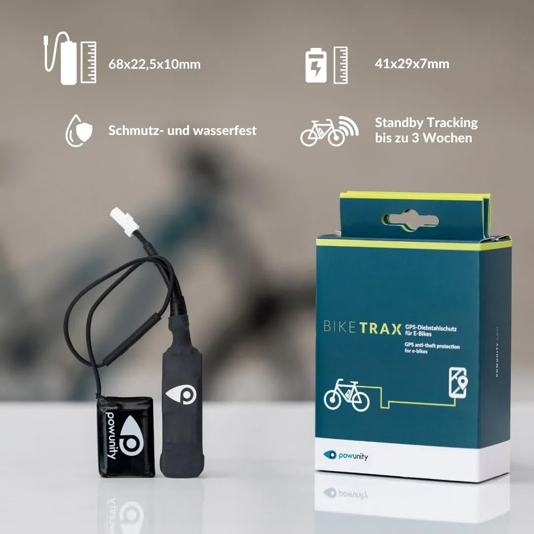 GPS-Tracker für E-Bikes — Bosch Generation 2/3 kompatibel, lückenlose GPS-Übertragung in Europa — Diebstahlschutz, Echtzeit-Tracking mit Handy-App — inkl. SIM & Zusatzakku