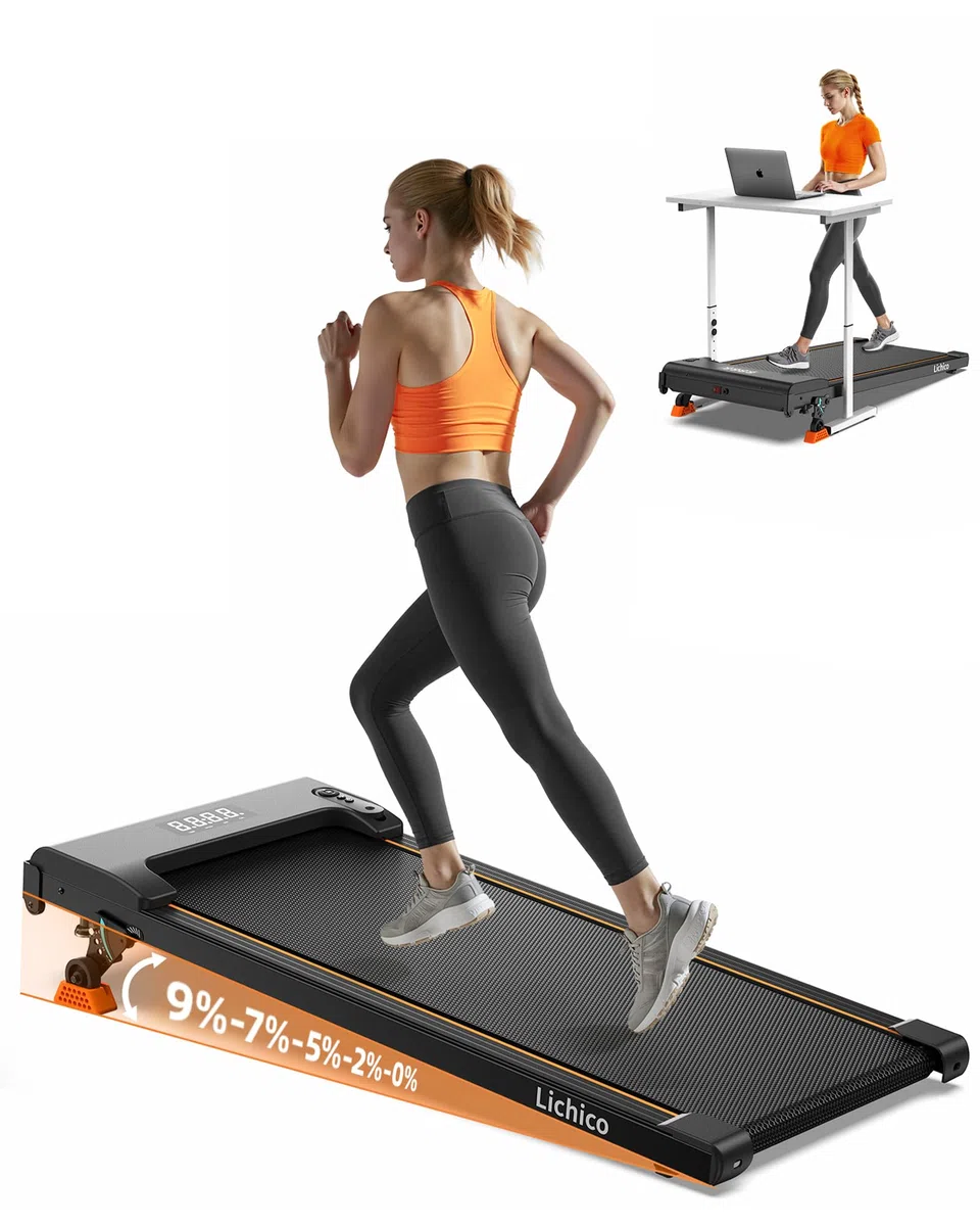 Lichico 3-in-1 Walking Pad mit 9% Steigung-Laufband für Zuhause Klein/Laufband Klappbar, platzsparendes Heimtraining mit max. 150 kg Belastbarkeit, wählbar in 3 Ausführungen