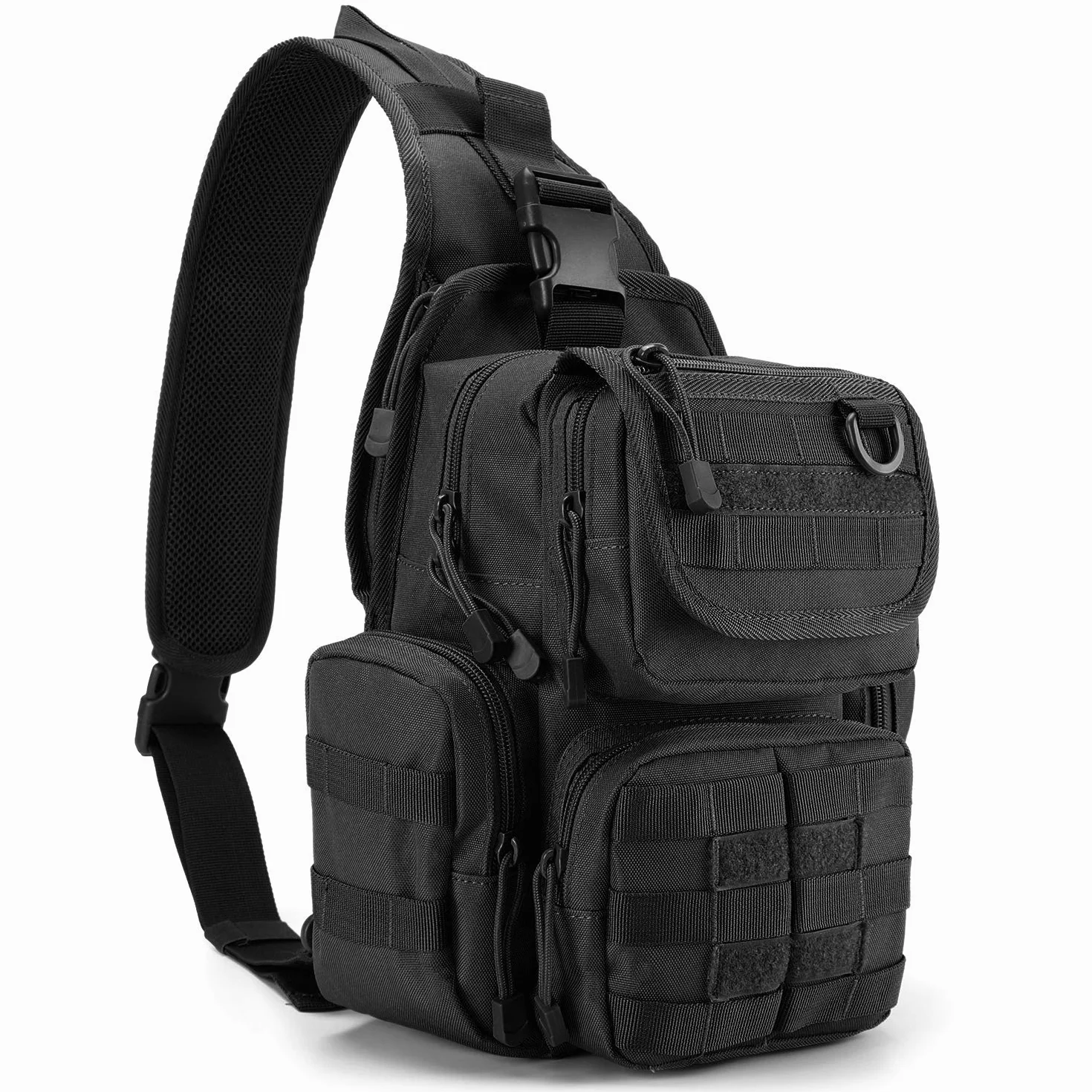 G4Free Taktisch Brusttasche Military Schultertasche Chest Sling Pack Molle Armee Crossbody Bag Militärisch Umhängetasche Single Strap Rucksack für Reisen Wandern Camping Trekking