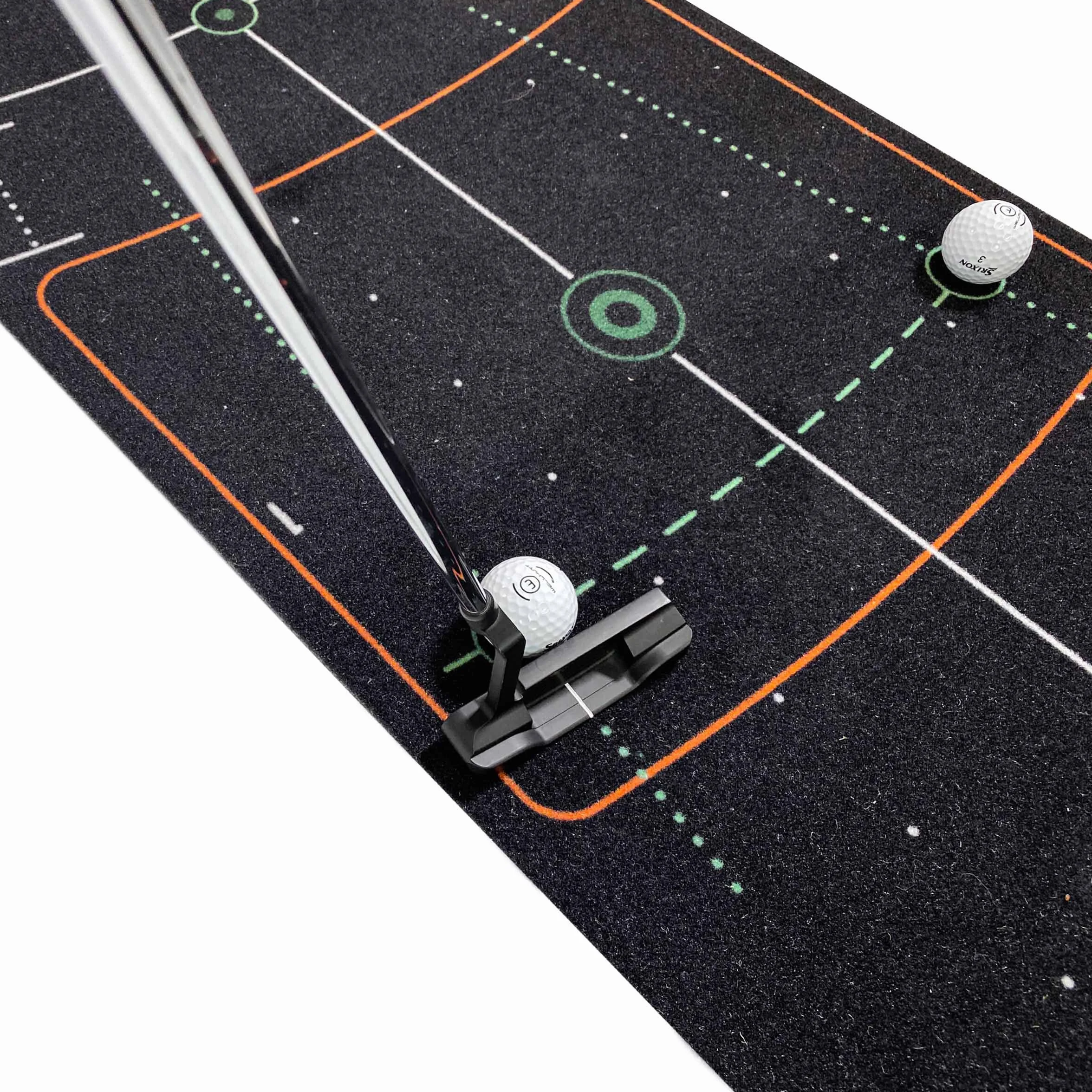 WELLPUTT - Puttingmatte Golftraining - 4m schwarz