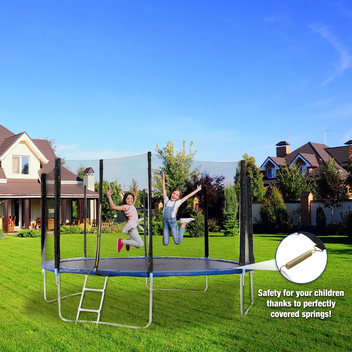 Arebos Trampolin Randabdeckung Federschutz | Trampolin Randschutz | Trampolinzubehör | 396 cm | aus PVC und PE | Reißfest | 100% UV-beständig